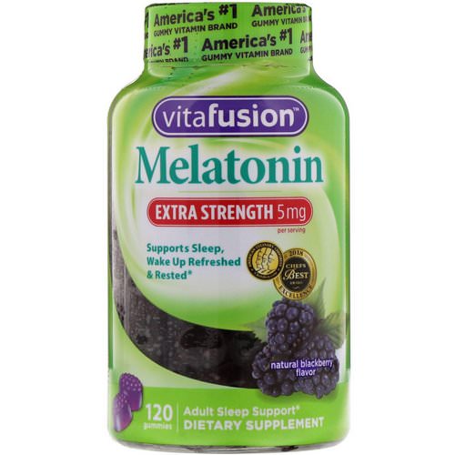 VitaFusion, Extra Strength Melatonin, Natural Blackberry Flavor, 5 mg, 120 Gummies فوائد