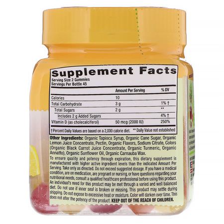 VitaFusion, Organic Vitamin D3, Citrus & Berry, 50 mcg (2000 IU), 90 Gummies:D3 Cholecalciferol, فيتامين D