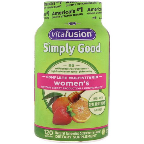 VitaFusion, Simply Good, Women's Complete Multivitamin, Natural Tangerine Strawberry Flavor, 120 Gummies فوائد