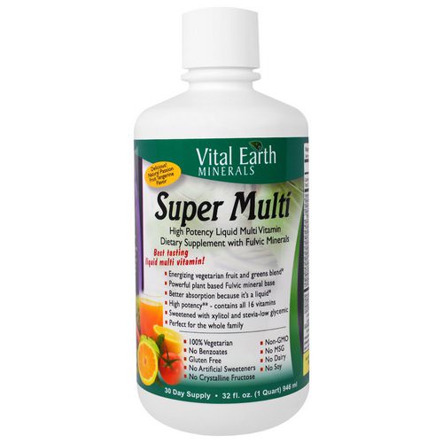 Vital Earth Minerals, Super Multi, Natural Passion Fruit Tangerine Flavor, 32 fl oz (946 ml) فوائد