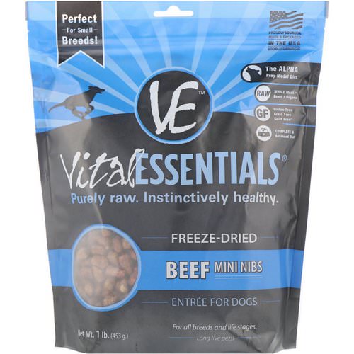 Vital Essentials, Freeze-Dried Entree For Dogs, Beef Mini Nibs, 1 lb. (453 g) فوائد