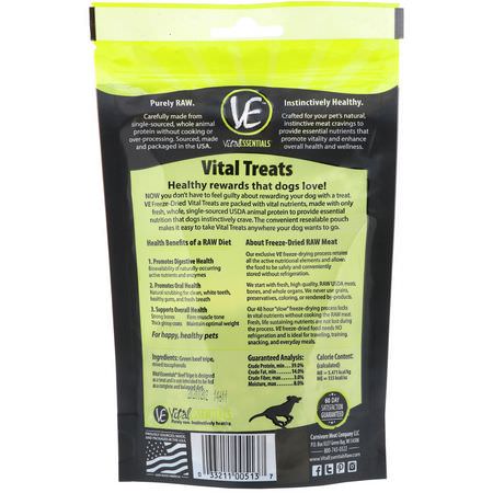 Vital Essentials, Freeze-Dried Treats For Dogs, Beef Tripe, 2.3 oz (65.2 g):علاج الحي,انات الأليفة, الحي,انات الأليفة
