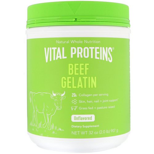Vital Proteins, Beef Gelatin, Unflavored, 2 lbs (907 g) فوائد