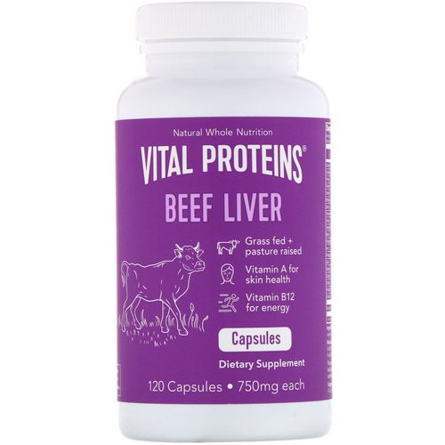 Vital Proteins, Beef Liver, 750 mg, 120 Capsules فوائد