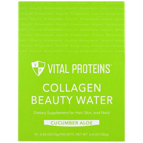 Vital Proteins, Collagen Beauty Water, Cucumber Aloe, 14 Packets, 0.46 oz (13 g) فوائد