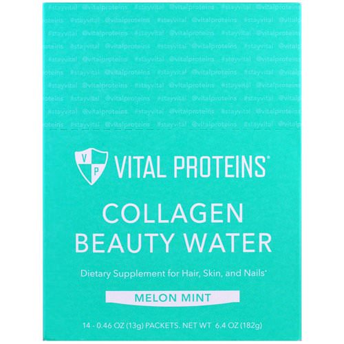 Vital Proteins, Collagen Beauty Water, Melon Mint, 14 Packets, 0.46 oz (13 g) Each فوائد