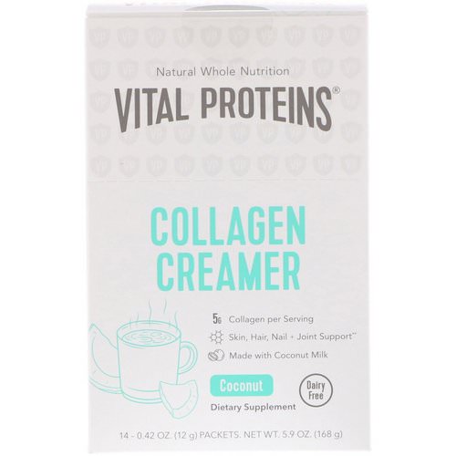 Vital Proteins, Collagen Creamer, Coconut, 14 Packets, 0.42 oz (12 g) Each فوائد