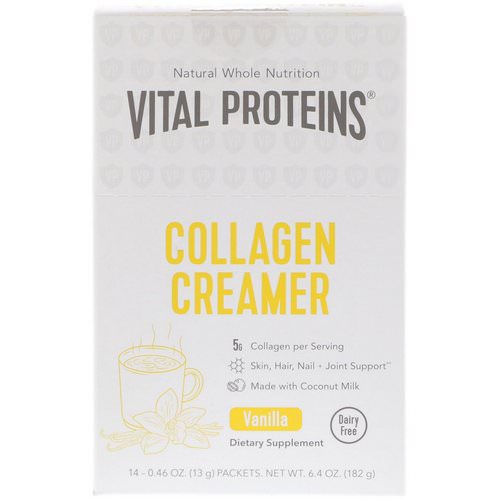 Vital Proteins, Collagen Creamer, Vanilla, 14 Packets, 0.46 oz (13 g) Each فوائد