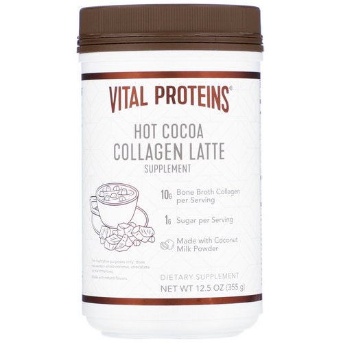 Vital Proteins, Collagen Latte, Hot Cocoa, 12.5 oz (355 g) فوائد