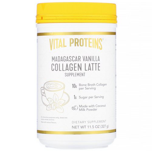 Vital Proteins, Collagen Latte, Madagascar Vanilla, 11.5 oz (327 g) فوائد