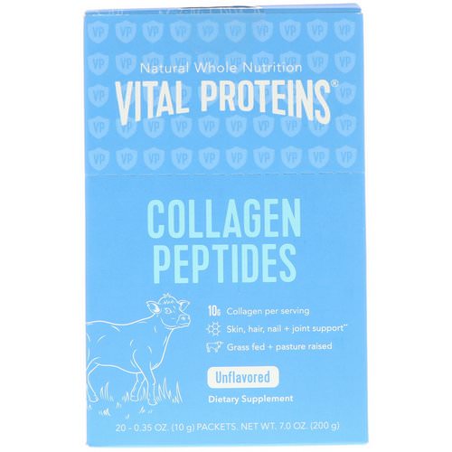 Vital Proteins, Collagen Peptides, Unflavored, 20 Packets, 0.35 oz (10 g) Each فوائد