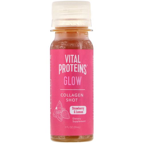Vital Proteins, Collagen Shot, Glow, Strawberry & Lemon, 2 fl oz (59 ml) فوائد