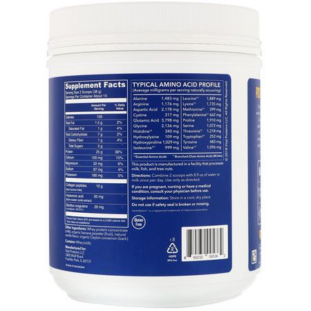 Vital Proteins, Collagen Whey Protein, Banana, Cinnamon & Vanilla, 1.27 lbs (575 g):ملاحق الك,لاجين, المفصل