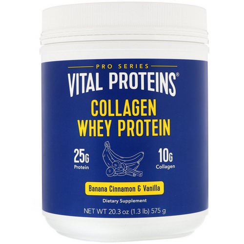 Vital Proteins, Collagen Whey Protein, Banana, Cinnamon & Vanilla, 1.27 lbs (575 g) فوائد