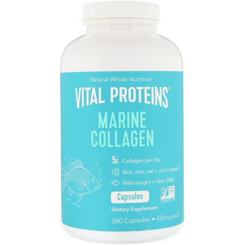Vital Proteins, Marine Collagen, Wild Caught, 450 mg, 360 Capsules فوائد