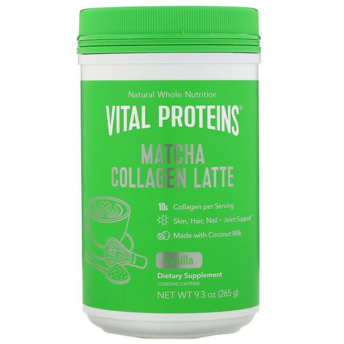 Vital Proteins, Matcha Collagen Latte, Vanilla, 9.3 oz (265 g) فوائد