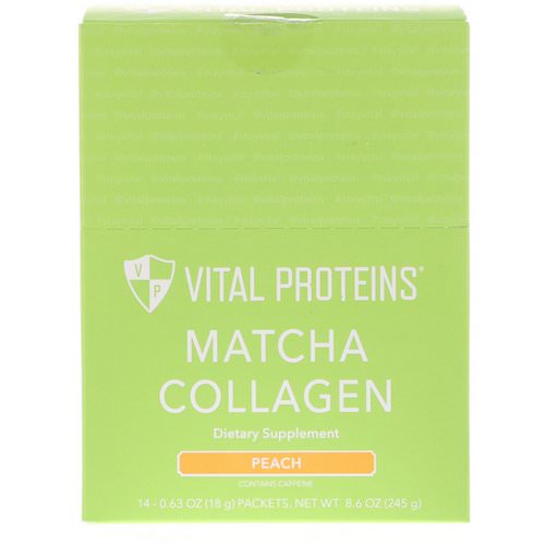 Vital Proteins, Matcha Collagen, Peach, 14 Packets, 0.63 oz (18 g) Each فوائد