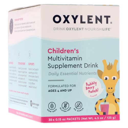Vitalah, Children's Oxylent, Multivitamin Supplement Drink, Bubbly Berry Punch, 30 Packets, 0.15 oz (4.5 g) Each فوائد