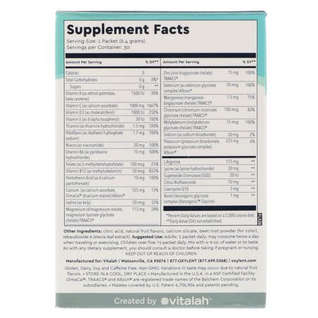 Vitalah, Oxylent, Multivitamin Supplement Drink, Variety Pack, 30 Packets, 0.23 oz (6.4 g) Each:الفيتامينات المتعددة, المكملات الغذائية
