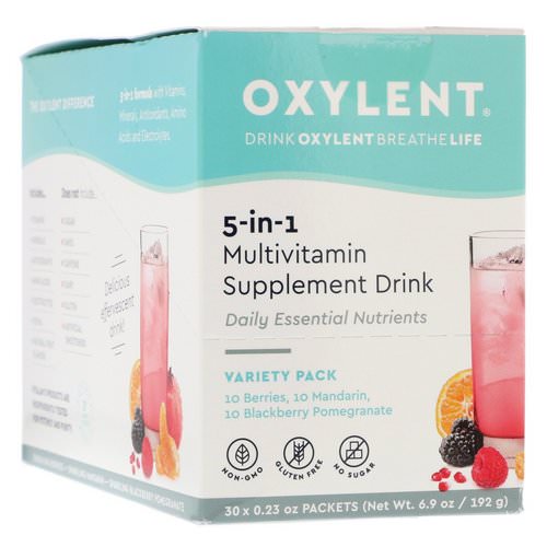 Vitalah, Oxylent, Multivitamin Supplement Drink, Variety Pack, 30 Packets, 0.23 oz (6.4 g) Each فوائد