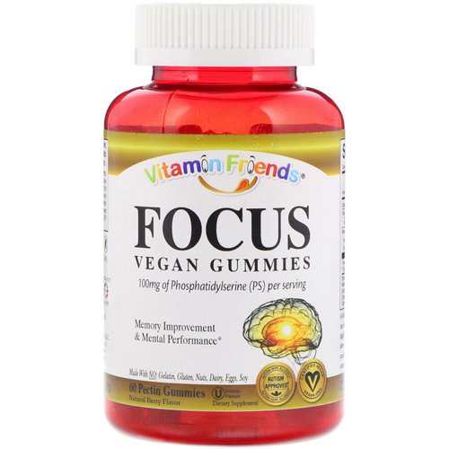 Vitamin Friends, Focus, Vegan Gummies, Natural Berry Flavor, 60 Pectin Gummies فوائد