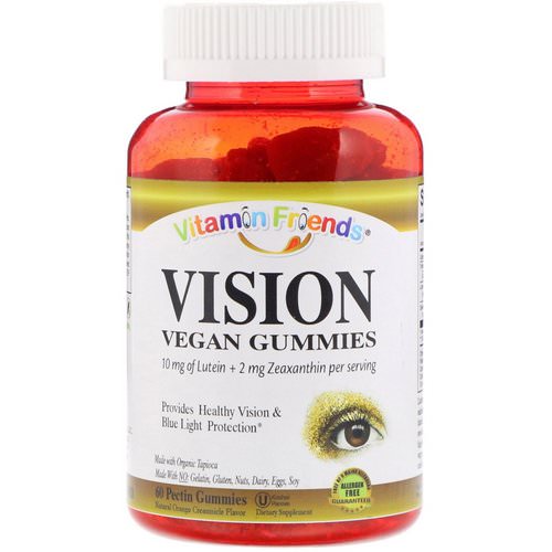Vitamin Friends, Vision, Vegan Gummies, Natural Orange Creamsicle Flavor, 60 Pectin Gummies فوائد
