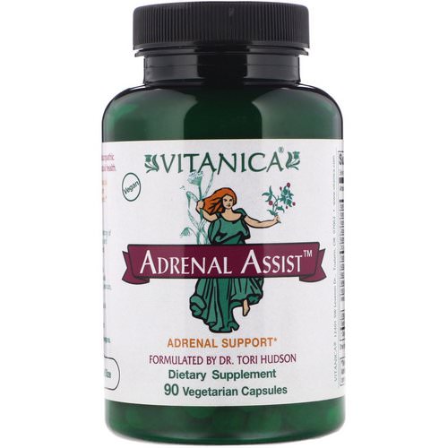 Vitanica, Adrenal Assist, Adrenal Support, 90 Vegetarian Capsules فوائد