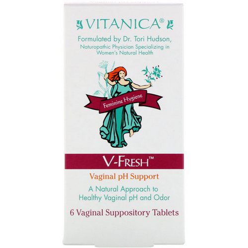 Vitanica, V-Fresh, Vaginal pH Support, 6 Vaginal Suppository Tablets فوائد