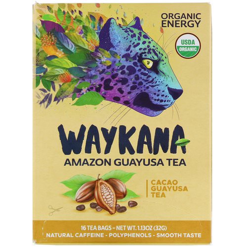Waykana, Amazon Guayusa Tea, Cacao Guayusa, 16 Tea Bags, 1.13 oz (32 g) فوائد