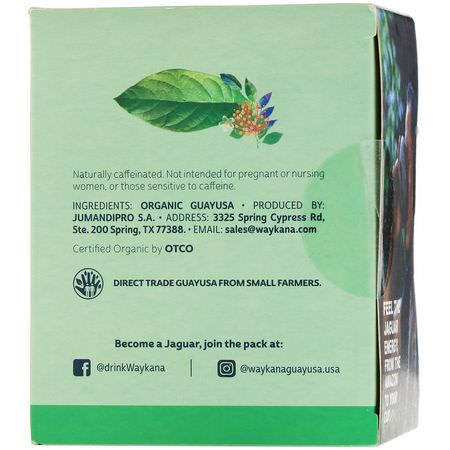 Waykana, Amazon Guayusa Tea, Original, 16 Tea Bags, 1.13 oz (32 g):شاي الأعشاب