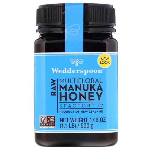 Wedderspoon, Raw Multifloral Manuka Honey, KFactor 12, 17.6 oz (500 g) فوائد