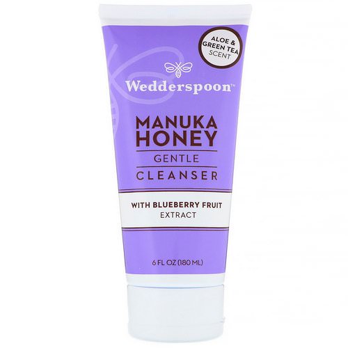 Wedderspoon, Manuka Honey, Gentle Cleanser, With Blueberry Fruit Extract, Aloe & Green Tea Scent, 6 fl oz (180 ml) فوائد
