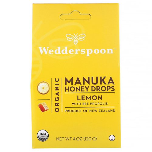 Wedderspoon, Organic Manuka Honey Drops, Lemon With Bee Propolis, 4 oz (120 g) فوائد