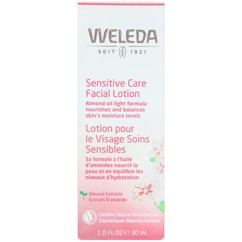 Weleda, Sensitive Care Facial Lotion, Almond Extracts, Sensitive & Combination Skin, 1.0 fl oz (30 ml) فوائد