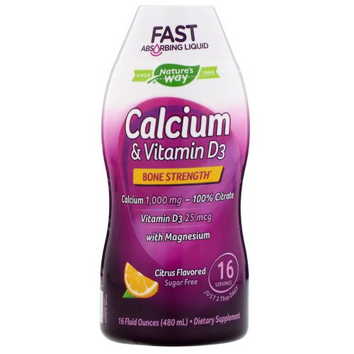 Wellesse Premium Liquid Supplements, Calcium & Vitamin D3, Sugar Free, Citrus Flavored, 16 fl oz (480 ml) فوائد