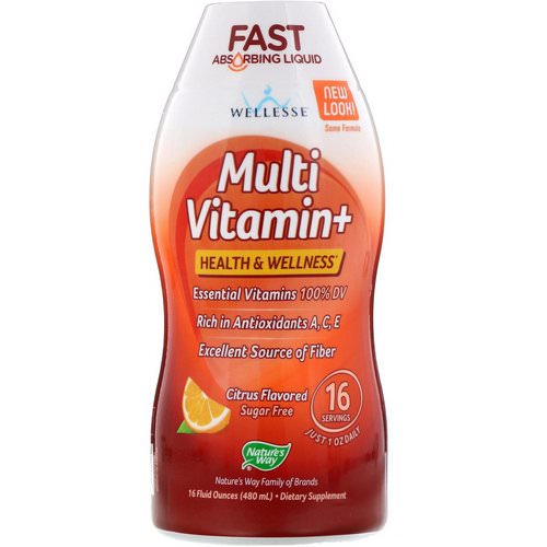 Wellesse Premium Liquid Supplements, Multi Vitamin+, Sugar Free, Citrus Flavored, 16 fl oz (480 ml) فوائد