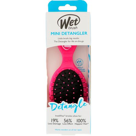 Wet Brush, Mini Detangler Brush, Pink, 1 Brush:أمشاط, فرش الشعر