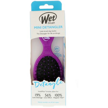 Wet Brush, Mini Detangler Brush, Purple, 1 Brush:أمشاط, فرش الشعر
