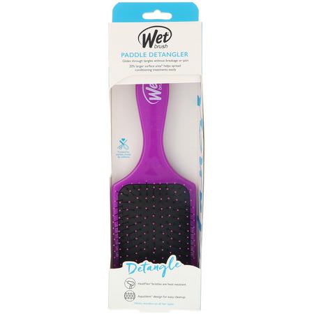 Wet Brush, Paddle Detangler Brush, Detangle, Purple, 1 Brush:أمشاط, فرش الشعر