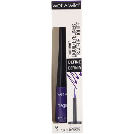 Wet n Wild, MegaLiner Liquid Eyeliner, Electric Purple, 0.12 fl oz (3.5 ml):كحل, عيون