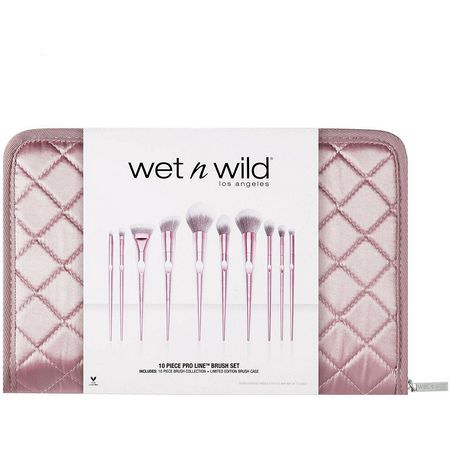 Wet n Wild, Pro Line Brush Set, 10 Piece Brush Collection + Limited Edition Brush Case:هدايا الماكياج, فرش الماكياج