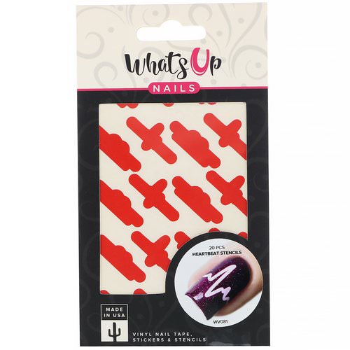 Whats Up Nails, Heartbeat Stencils, 20 Pieces فوائد