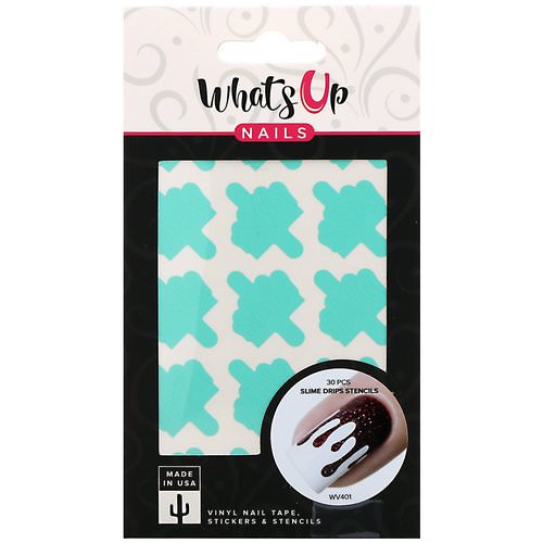 Whats Up Nails, Slime Drips Stencils, 30 Pieces فوائد