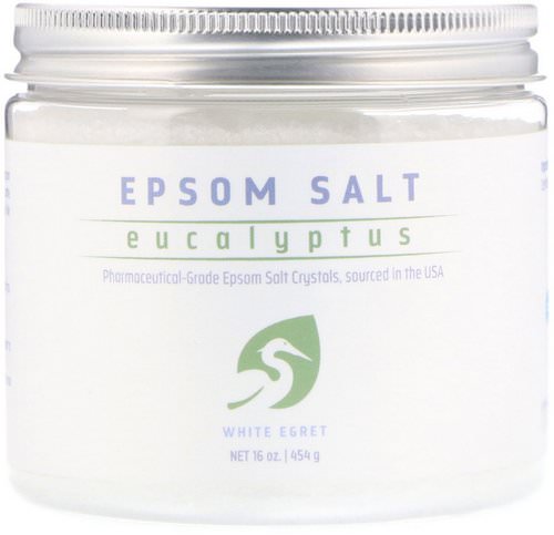 White Egret Personal Care, Epsom Salt, Eucalyptus, 16 oz (454 g) فوائد