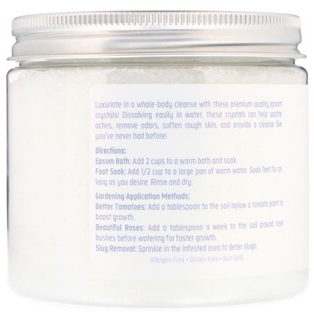 White Egret Personal Care, Epsom Salt, Unscented, 16 oz (454 g):زي,ت, أملاح الاستحمام