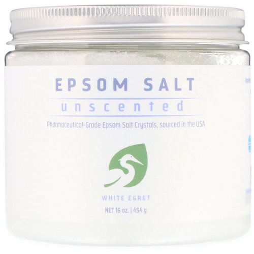 White Egret Personal Care, Epsom Salt, Unscented, 16 oz (454 g) فوائد