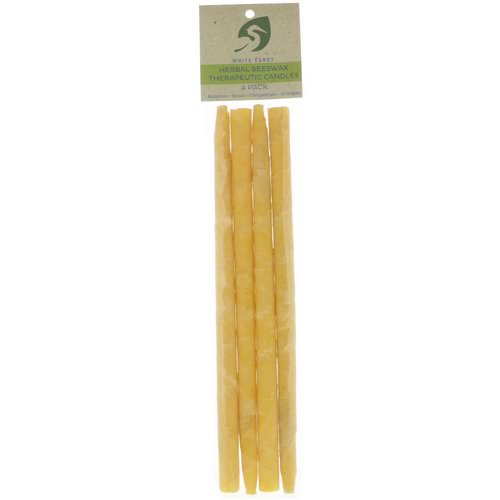 White Egret Personal Care, Herbal Beeswax Therapeutic Candles, 4 Pack فوائد