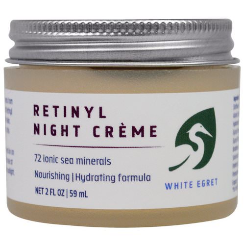 White Egret Personal Care, Retinyl Night Cream, 2 fl oz (59 ml) فوائد
