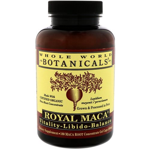 Whole World Botanicals, Royal Maca, 500 mg, 180 Gel Caps فوائد