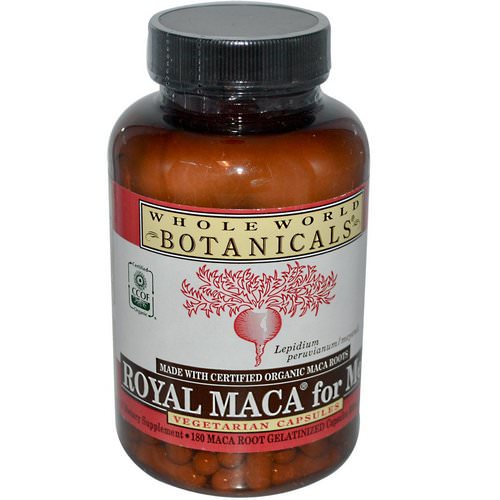 Whole World Botanicals, Royal Maca for Men, Gelatinized, 500 mg, 180 Vegetarian Capsules فوائد